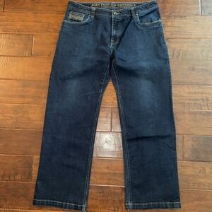 Prana Jeans Men 40x32‎ Breathe Blue Dark Wash Straight Leg Cotton Outdoor Casual